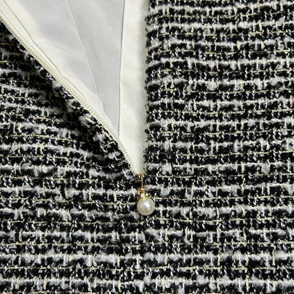 Rachel Zoe Size 6 Shift Metallic Black/White/Gold Tweed Holiday Dress& Headband - Picture 11 of 13